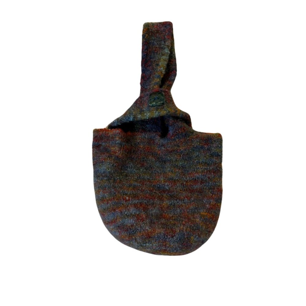 Handmade Wool Felted Tote Bag Rustic Multicolor Japanese Knot Style Small